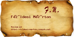 Földesi Márton névjegykártya